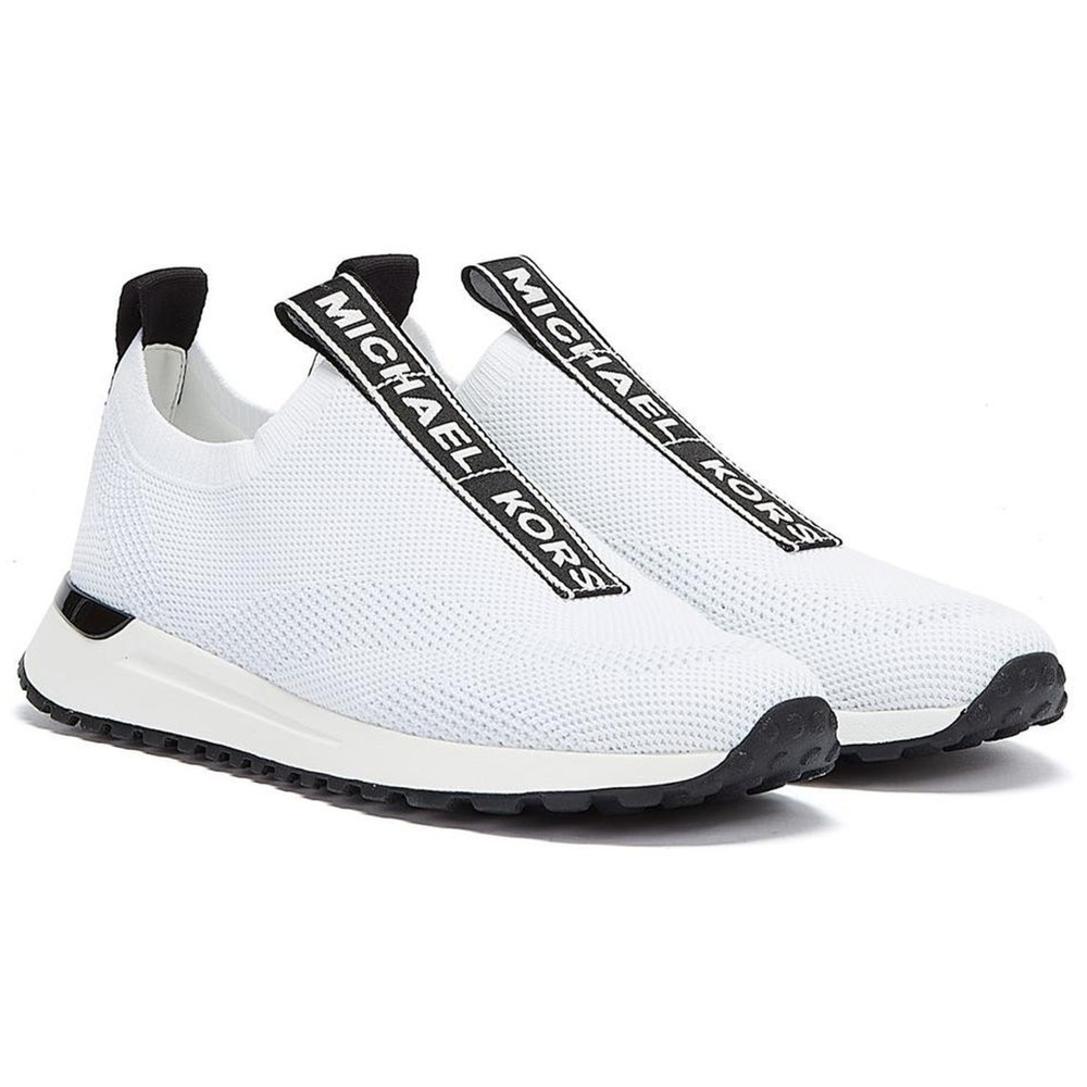 MICHAEL KORS women Bodie Knit Slip-On Sneaker stretched fabric White Size 8.5 M
